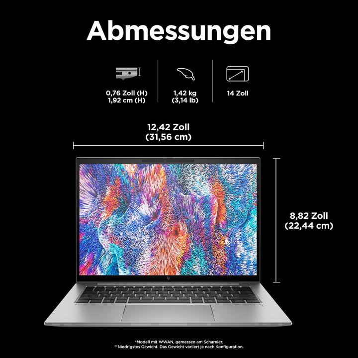 Actual product image HP ZBook Firefly 14 inch G11 A Mobile Workstation PC, AMD Ryzen™ 7, 32 GB, DDR5-SDRAM, Windows 11 Pr (14", AMD Ryzen 7 8840HS, 32 GB, 1000 GB, DE)
