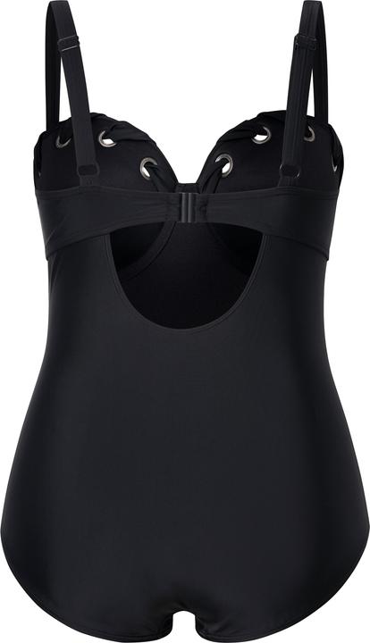Image du produit Ulla Popken Maillot de bain à bonnets souples, oeillets et bretelles réglables, matière recyclée (54)