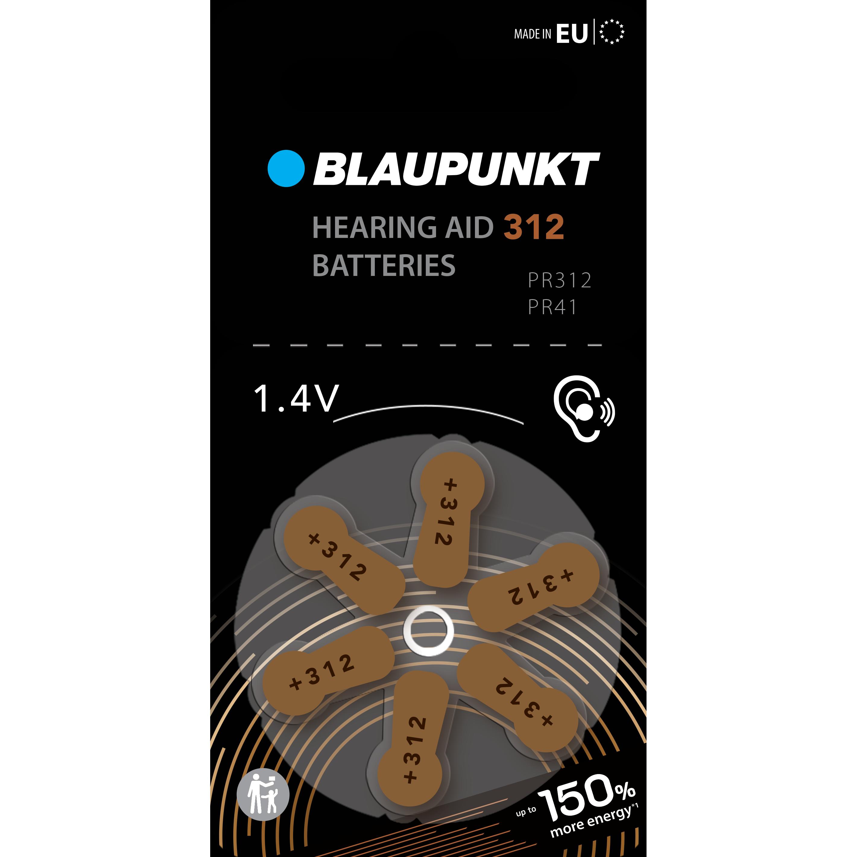 Blaupunkt Zinc-Air 6x PR312 (PR41) (6 Stk.), Batterien + Akkus