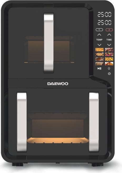 Daewoo DAF 2X1100 UDB dubultais karstā gaisa friteris 1400W + 1600W 5 L + 7 L ietilpība