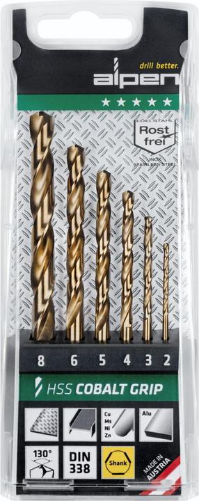 Actual product image Alpen Kobalt-Bohrer Set (2, 3, 4, 5, 6, 8 mm)