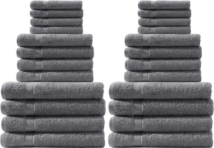 Produktbild Casativo Handtuchset 24-teilig, je 8 Gäste-, Hand- und Duschtücher (100 x 50 cm, 140 x 70 cm, 50 x 30 cm)