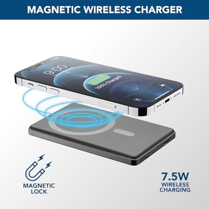 Actual product image Cellularline Cellular Line Power Bank 5000mAh MagSafe Grey (5000 mAh, 20 W, 18.50 Wh)