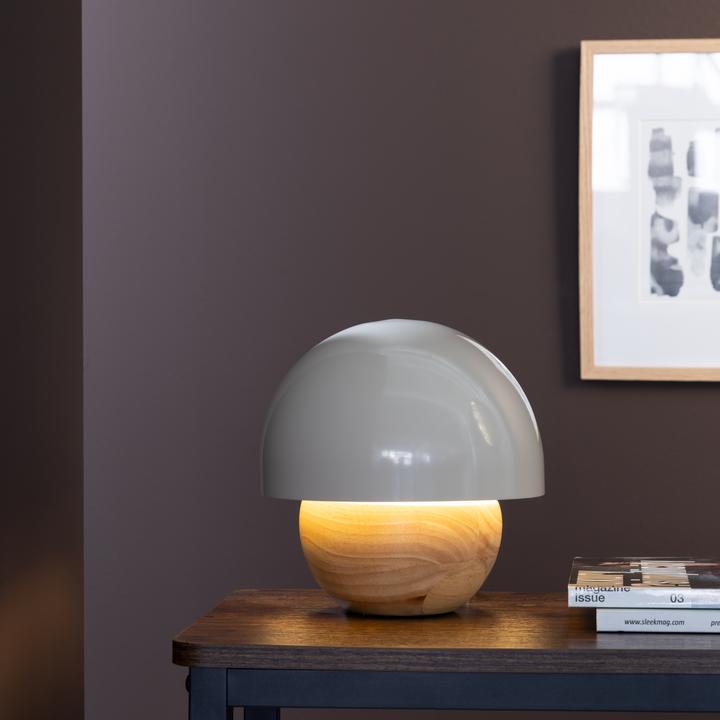 Productafbeelding Brilliant Nalam tafellamp 20cm hout licht/grijs Afmeting: 20,2x20 (E14)