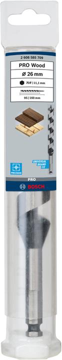 Actual product image Bosch Professional Zubehör PRO Wood Wood auger bit, 26 x 95 x 160 mm (11.1 mm)