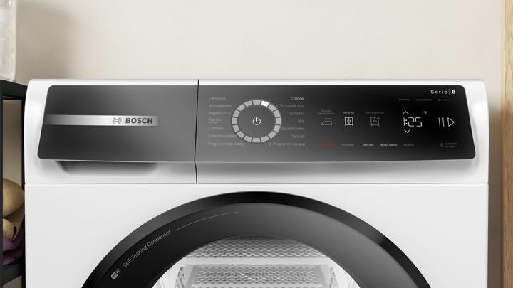 Produktbild Bosch Hausgeräte 8 Serie WQB245B0IT Freistehender Wäschetrockner Frontlader 9 kg A++ Weiss (9 kg, Rechts)