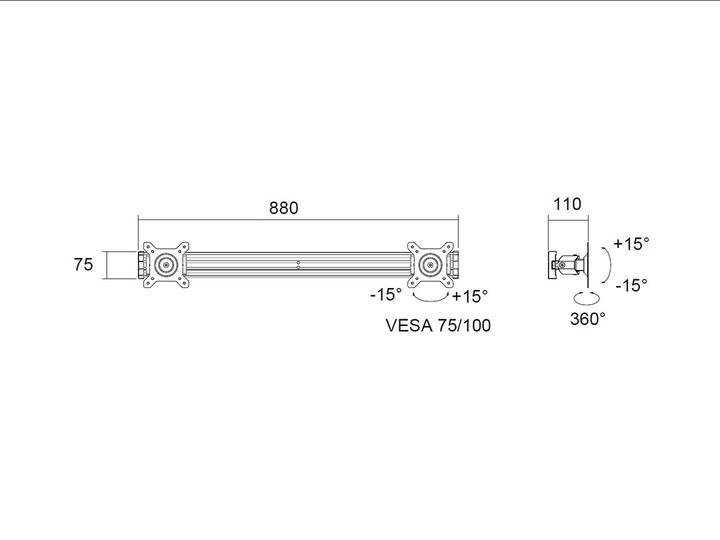 Image du produit Multibrackets Expansion Dual S pour M Series (Platines de montage / d'adaption)