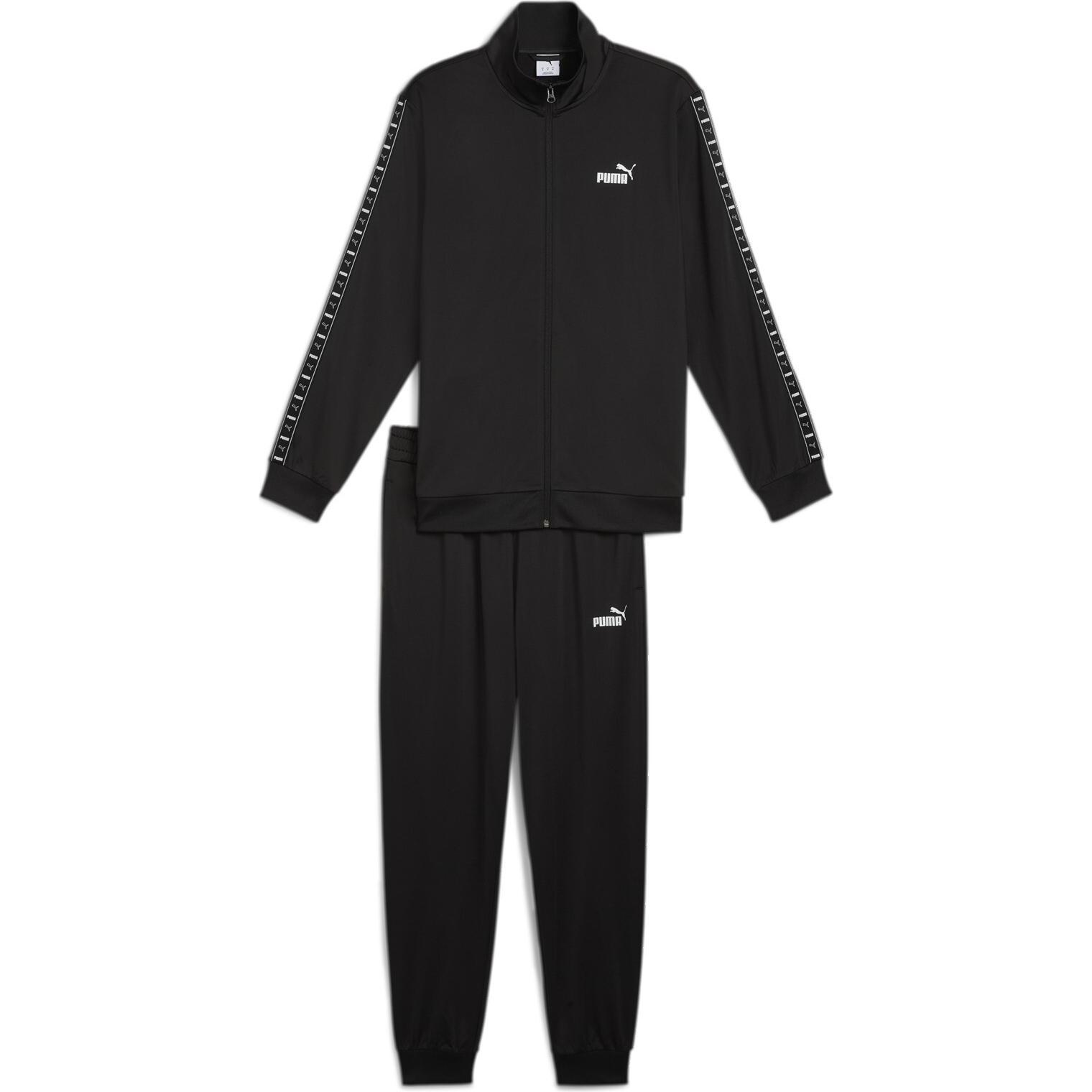 Puma, Herren, Laufjacke, Poly Tape Suit (M), Schwarz, M
