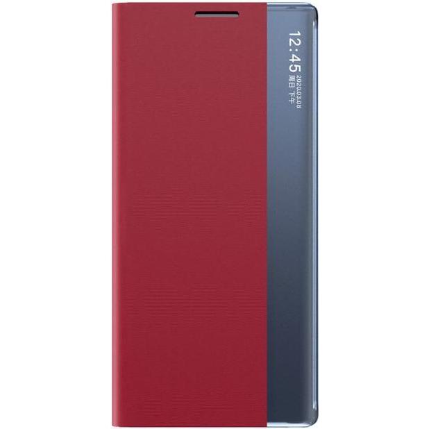 MU Style Kunstleder Bookcover mit Sichtfenster (Samsung Galaxy S22+), Smartphone Hülle, Rot