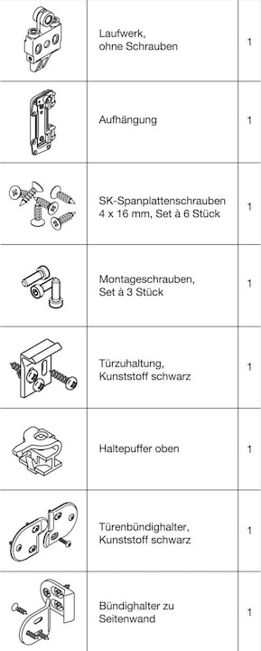 Produktbild HAWA MULTIFOLD 30/W Faltschiebetürbeschlag, 2 Flügeln 1 Falttür