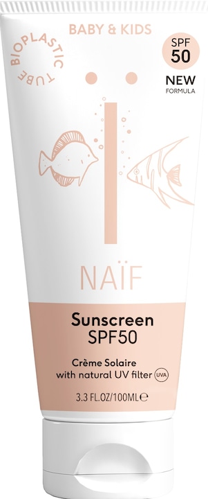 Actual product image Naïf Sunscreen (Suntan cream, SPF 50, 100 ml, 133 g)