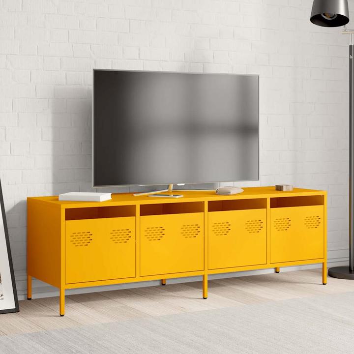 Image du produit vidaXL Armoire TV Table TV Lowboard Meuble TV jaune moutarde Acier (135 x 39 x 43.50 cm)