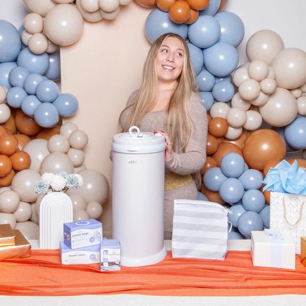 Actual product image Ubbi Diaper pail gift set, grey