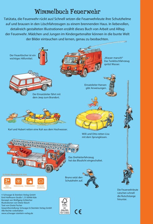 Produktbild Wimmelbuch Feuerwehr (Deutsch, Schwager & Steinlein Verlag, 2024)