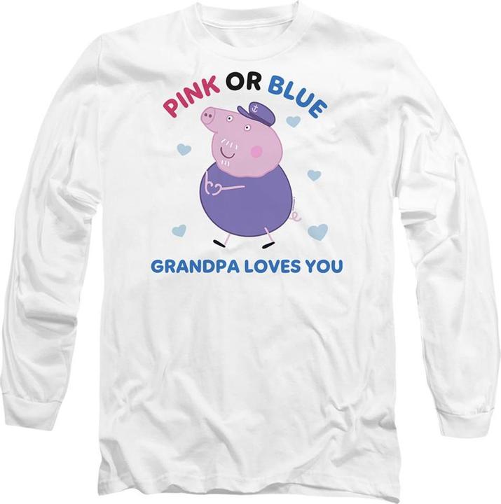 Produktbild Peppa Pig Pink Or Blue Grandpa Loves You TShirt Langärmlig (XL)