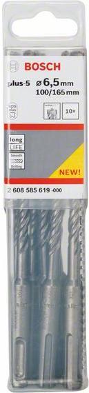 Produktbild Bosch Professional Zubehör Hammerbohrer SDS plus-5, 6,5 x 100 x 165 mm, 10er-Pack (6.5 mm)