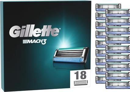 Actual product image Gillette Mach3 Razor Blades 18 Replacement Parts 3 Blades Micro Guard Optimal Glide Effect with Lubr
