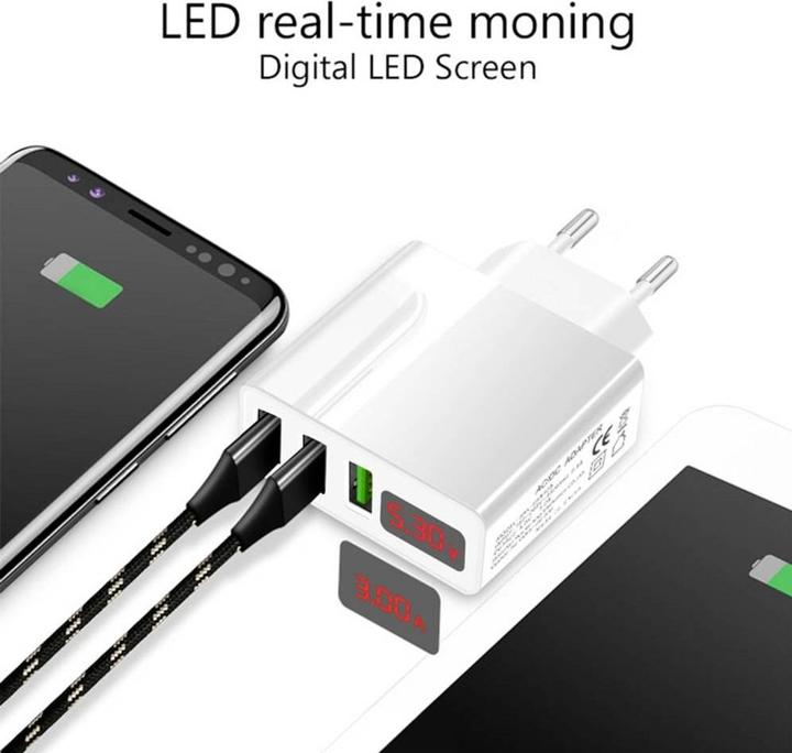 Produktbild Eaxus USB-Ladegerät 3-Fach mit Spannungsanzeige (45 W)