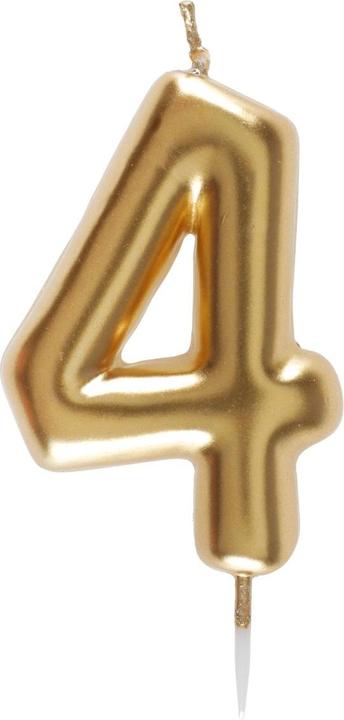Santex Kerze Zahl 4 - Gold (9cm) (1 Stk.)