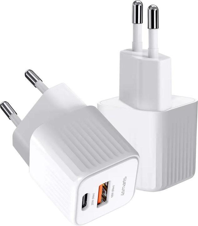 Image du produit 4smarts Chargeur secteur VoltPlug Duos Mini PD 20W et câble USB-C 1,5m blanc (20 W, 2 ports)