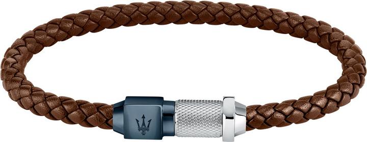 Produktbild Maserati Leather Armband (21.50 cm, Edelstahl, Leder)