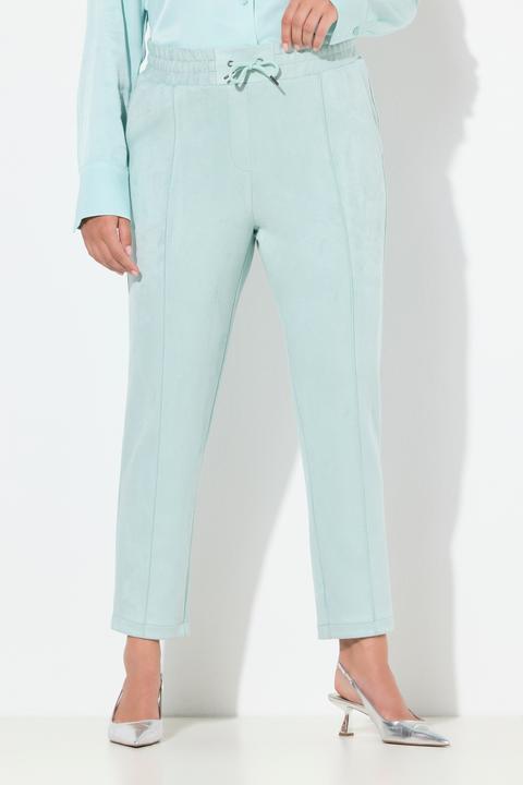 Immagine prodotto Ulla Popken Pantaloni modello Ruby in velours con taglio della gamba ampio e dritto e cintura elastica (48)