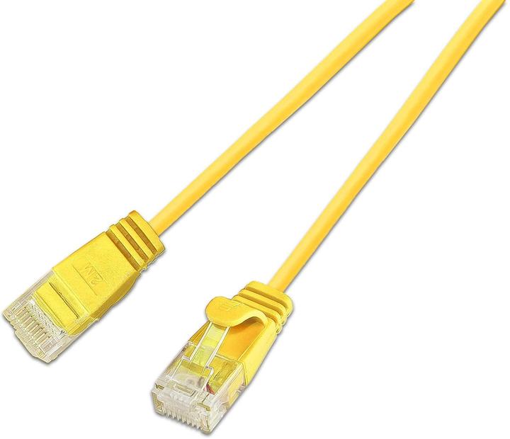 Actual product image SLIM Slimpatchkabel RJ-45 - RJ-45, Cat 6A, U/UTP, 2 m, Gelb (U/UTP, CAT6a, 2 m)