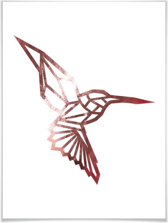 Image du produit Trenddeko Origami colibri - aspect or rose (40 x 50 cm)