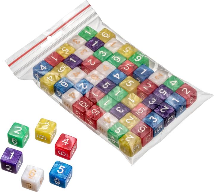 Image du produit Philos Cubes, 6 faces, perle, 50-sacs