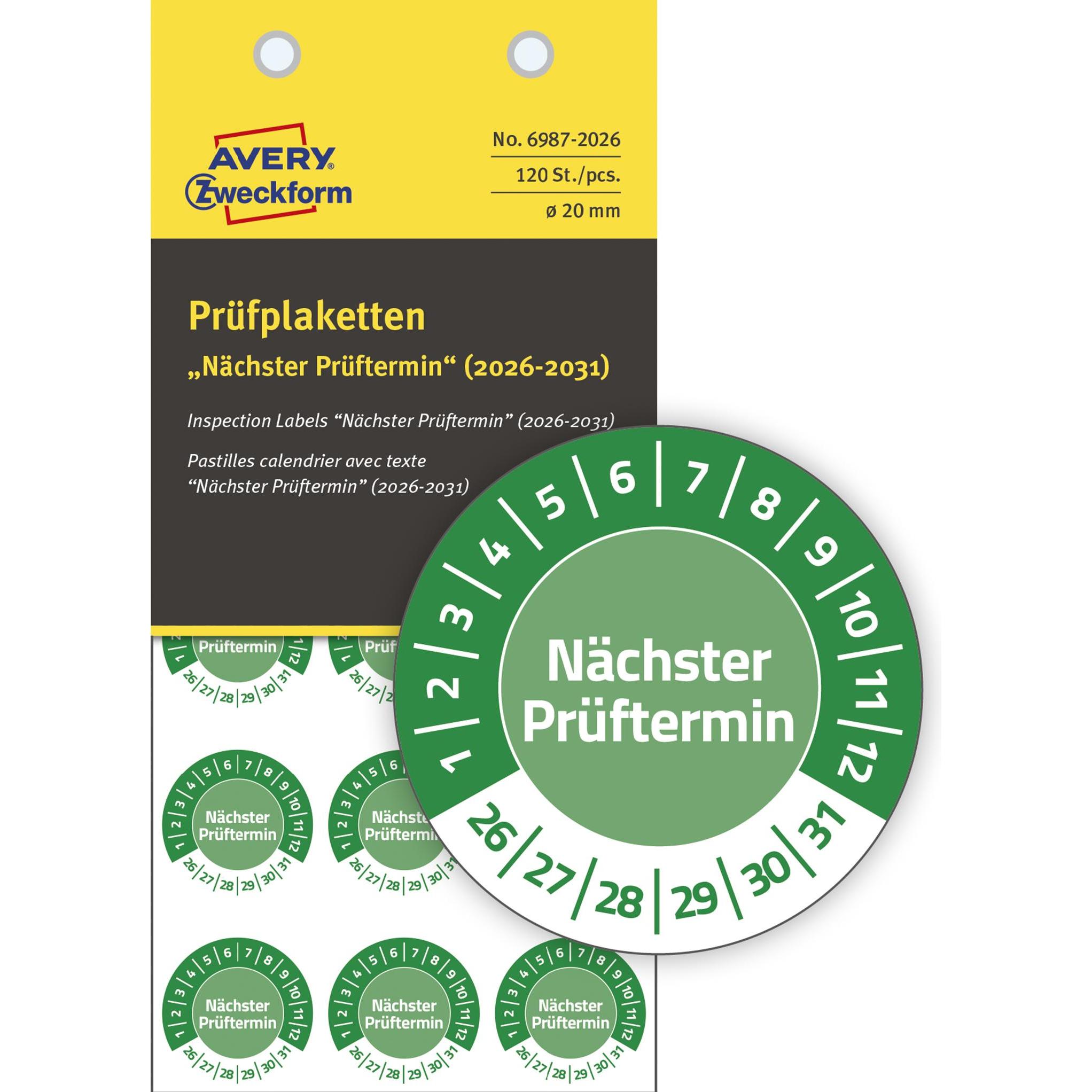 Avery Prüfplaketten (6987-2026)