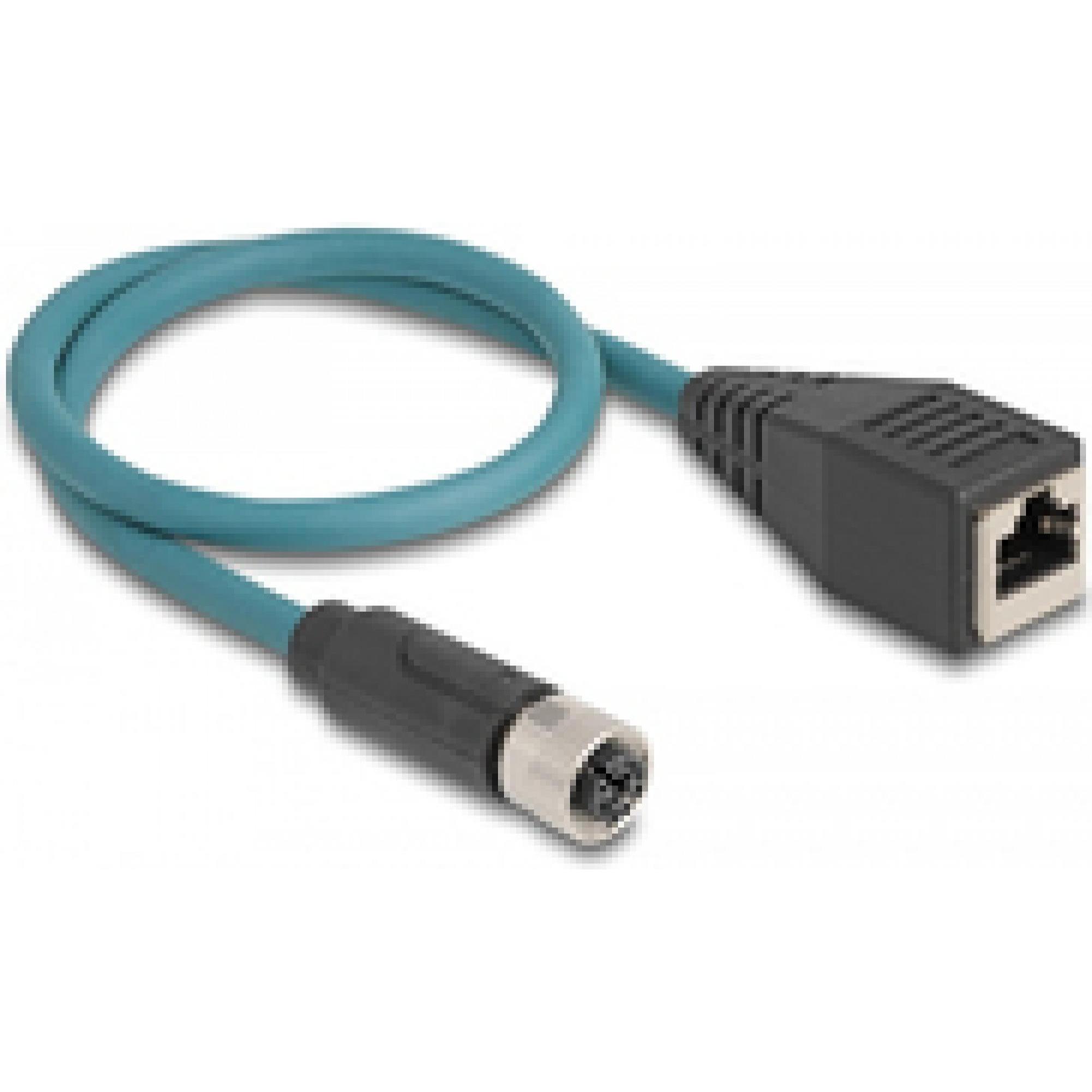Delock M12 Adapterkabel X-kodiert 8 Pin Buchse zu RJ45 Buchse 50 cm (S/FTP, CAT6a, 0.50 m), Netzwerkkabel