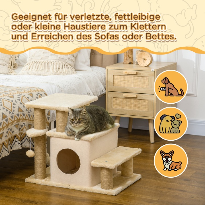 Immagine prodotto PawHut Scaletta per cani con capanna (Gatto, Cane)