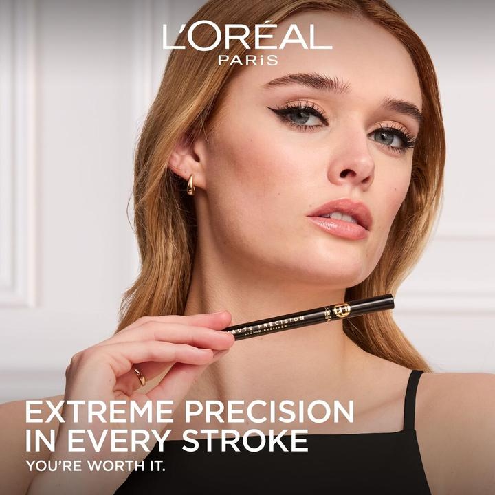 Actual product image Eveline L'Oreal Haute Precision Liquid Eyeliner Noir Silk (01 Noir, 01 Noir Silk, Black, Noir Silk)