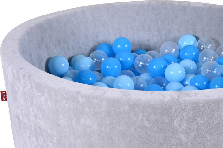 Actual product image Knorrtoys Bällebad soft - "Grey" - 300 balls soft blue/blue/transparent (ca. 6cm Durchmesser)
