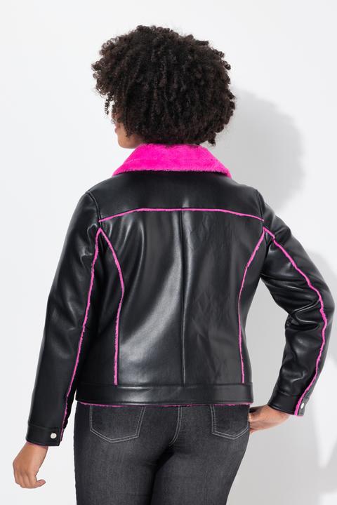 Produktbild Angel of Style Lederoptik-Jacke, Classic Fit, Neon Webpelzfutter (48)