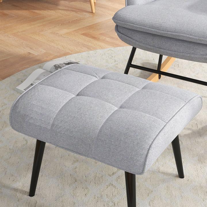 Actual product image Homcom Rocking chair with stool and high backrest
