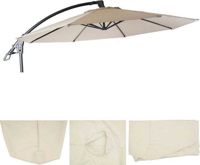 Swisshandel24 Ersatz-Bezug für Deluxe Ampelschirm HWC-D14, Sonnenschirmbezug rund Ø 3m - creme ohne Flap