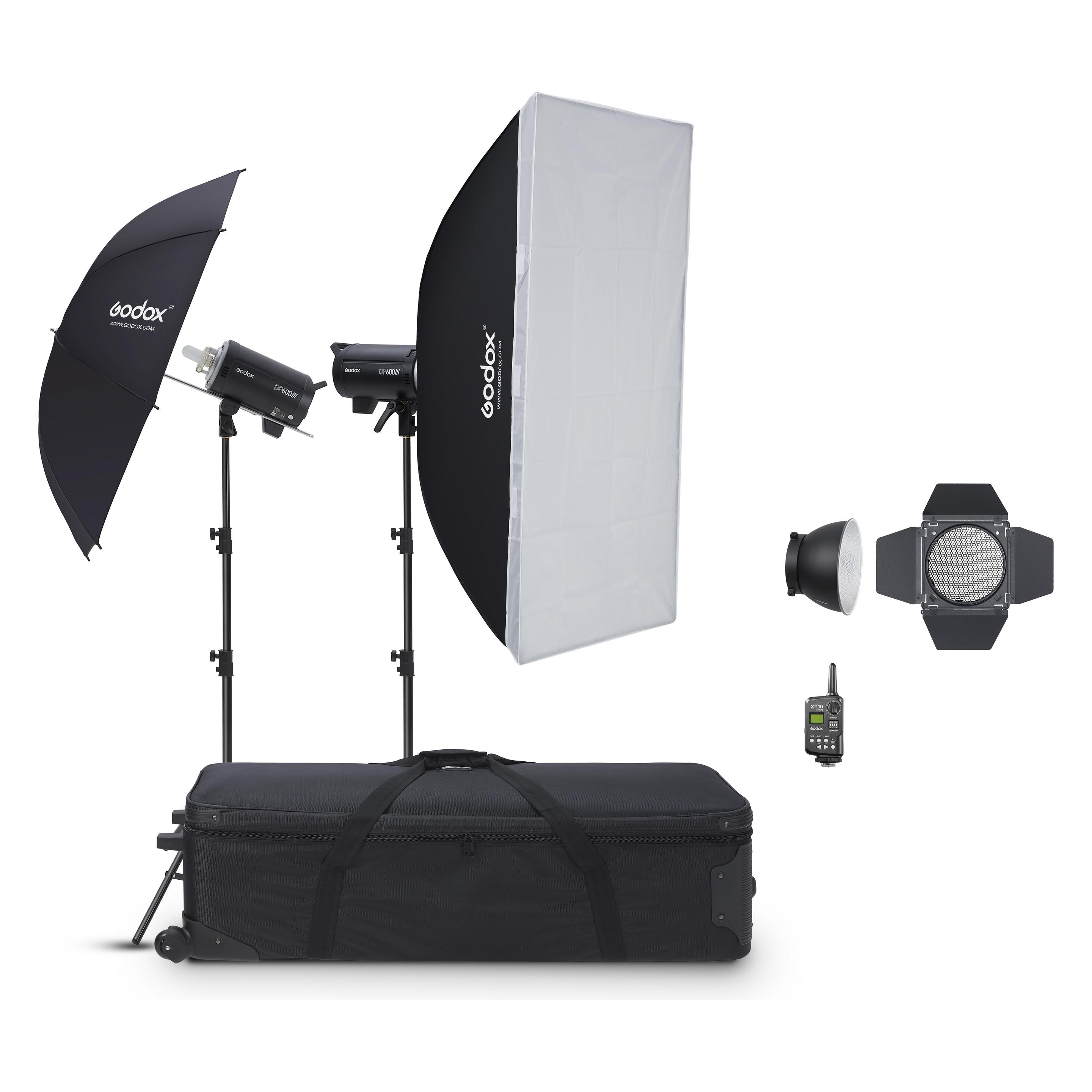 Godox DP600III-C Studio-Blitzgeräte Kit (Set, 600 Ws), Studioblitz, Schwarz