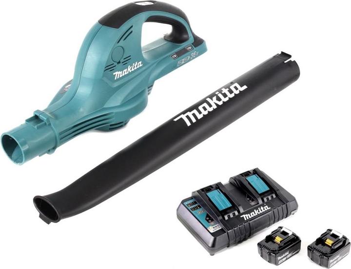 Produktbild Makita DUB 361 PM 2x 18 V / 36 V Akku Laubbläser Gebläse + 2x BL 1840 B 4 Ah / 4000 mAh Akku (Akkubetrieb, Laubbläser)