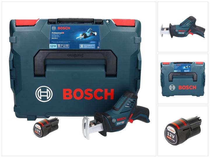 Actual product image Bosch Professional GSA 12V-14 Li-Ion Professional Cordless Reciprocating Saw + L-Boxx Carry Case + 1 x Battery GB