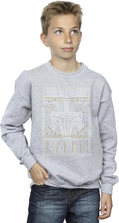 Produktbild Star Wars The Mandalorian The Way Outline Helm Sweatshirt Jungen (152, 158)