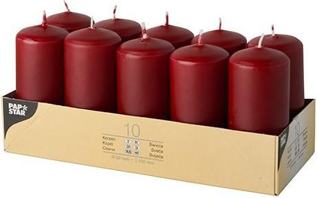 Immagine prodotto Papstar Candele a colonna, 40 mm, bordeaux, confezione da 10 Diametro: 40 mm, Altezza: 90 mm, Tempo di (10 pz.)