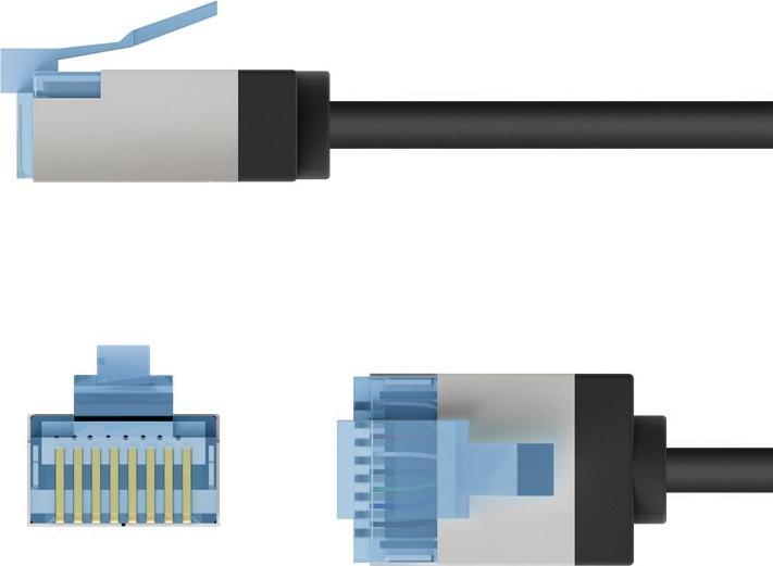 Produktbild Goobay Ultraflexibles CAT 6A Patchkabel, slim, U/FTP, schwarz (U/FTP, CAT6a, 5 m)