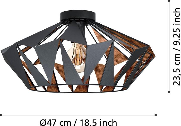 Actual product image EGLO Carlton ceiling light (E27)