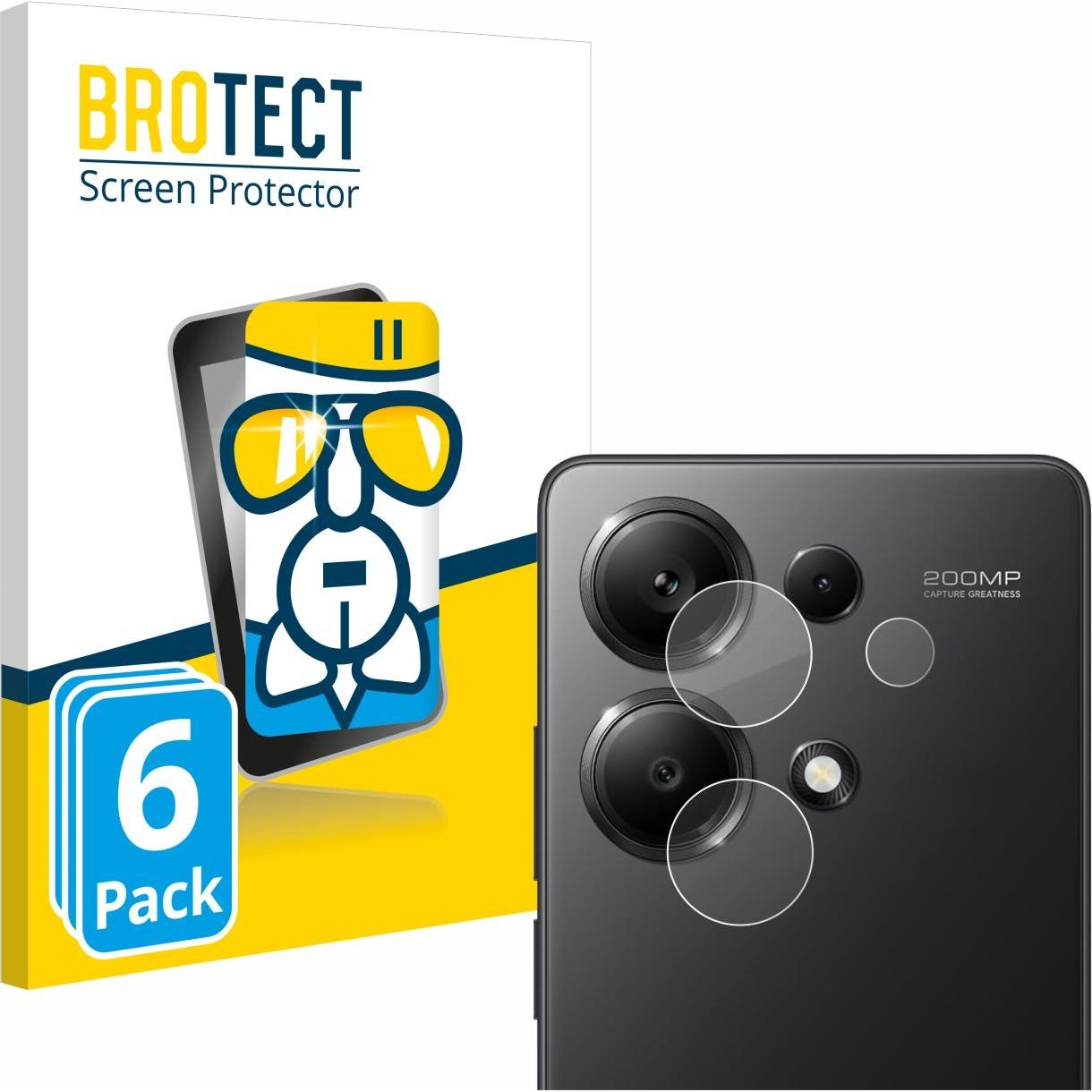BROTECT AirGlass Panzerglasfolie (6 Stück, Xiaomi Redmi Note 13 Pro 4G), Smartphone Schutzfolie, Transparent