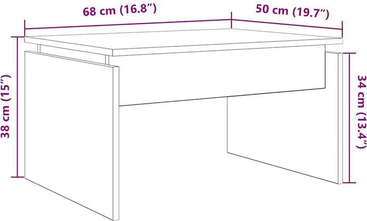 Produktbild VidaXL Couchtisch Altholz-Optik 68x50x38 cm Holzwerkstoff (68 x 50 x 38 cm)