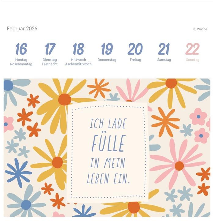 Actual product image Ich bin einzigartig und wertvoll Premium-Postkartenkalender2026 - 53 Affirmationskarten für das