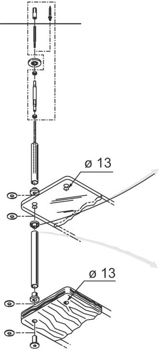 Image du produit Meyer Systèmes de suspension pour tablettes en bois ou en verre (1 pcs)