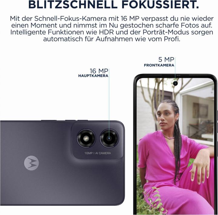 Produktbild Motorola Moto G04 (64 GB, Concord Black, 6.56", Dual SIM, 4G)
