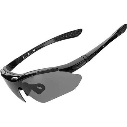 Rockbros, Sportbrille, 10143 photochrome UV400-Fahrradbrille – Schwarz, Schwarz